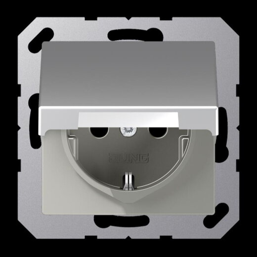 Jung SCHUKO Steckdose, 16 A 250 V ~, Serie A, aluminium A1520BFKIKLAL
