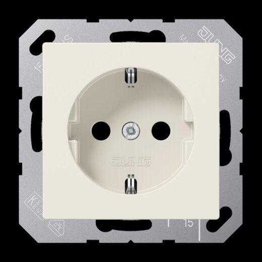 Jung SCHUKO Steckdose, 16 A 250 V ~, SAFETY+, Thermoplast, Serie AS, weiß A1520BFKI