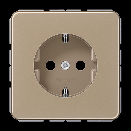 Jung SCHUKO Steckdose, 16 A 250 V ~, SAFETY+, Aluminium eloxiert, Serie CD, gold-bronze CD1520KIGB