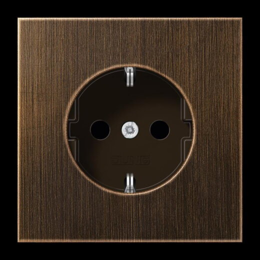 Jung SCHUKO Steckdose, 16 A 250 V ~, SAFETY+, Messing, Serie LS, Messing antik ME1520KIAT