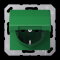 Jung SCHUKO Steckdose, 16 A 250 V ~, Klappdeckel, Thermoplast, Serie AS, grün (für SV) AS1520BFKLGN