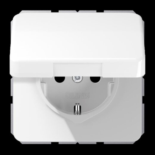 Jung SCHUKO Steckdose, 16 A 250 V ~, ohne Krallen, Thermoplast, Serie CD, alpinweiß CD1520BFKIKLWW