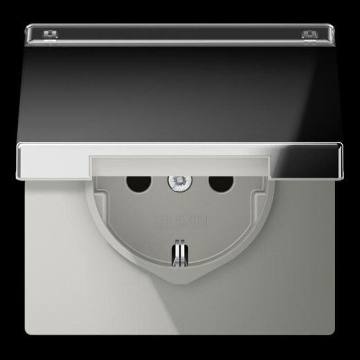 Jung SCHUKO Steckdose, 16 A 250 V ~, mit Schriftfeld, Metall verchromt, Serie LS, glanzchrom GCR1520NAKL