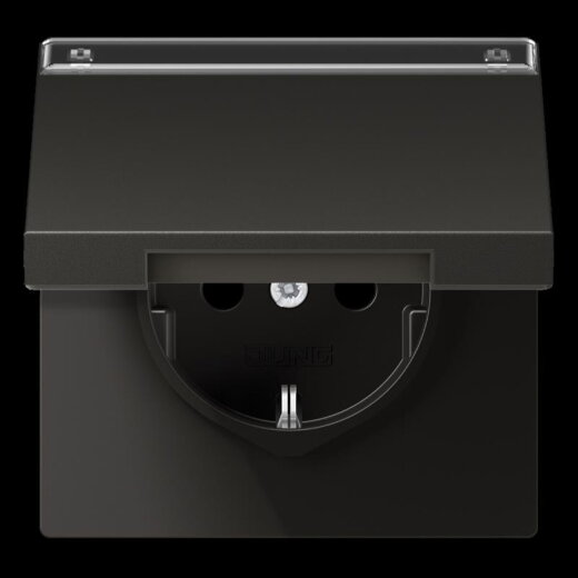 Jung SCHUKO Steckdose, 16 A 250 V ~, mit Schriftfeld, Aluminium lackiert, Serie LS, anthrazit AL1520NAKLAN