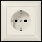Jung SCHUKO Steckdose, 16 A 250 V ~, mit Rahmen, Duroplast, Serie AS, weiß AS1520