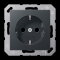 Jung SCHUKO Steckdose, 16 A 250 V ~, SAFETY+, Thermoplast lackiert, Serie A, anthrazit matt A1520BFKIANM