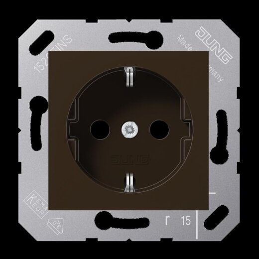 Jung SCHUKO Steckdose, 16 A 250 V ~, Thermoplast, 50 x 50 mm, braun CD5120BFBR