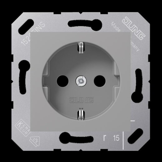 Jung SCHUKO Steckdose, 16 A 250 V ~, Thermoplast, 50 x 50 mm, grau CD5120BFGR