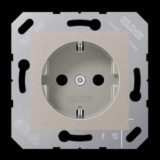 Jung SCHUKO Steckdose, 16 A 250 V ~, Thermoplast lackiert, 50 x 50 mm, platin-grau CD5120BFPG