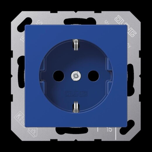 Jung SCHUKO Steckdose, 16 A 250 V ~, Thermoplast, Serie AS/A, blau A1520BFBL
