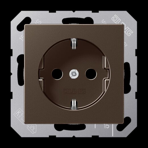 Jung SCHUKO Steckdose, 16 A 250 V ~, Serie A, mokka A1520MO