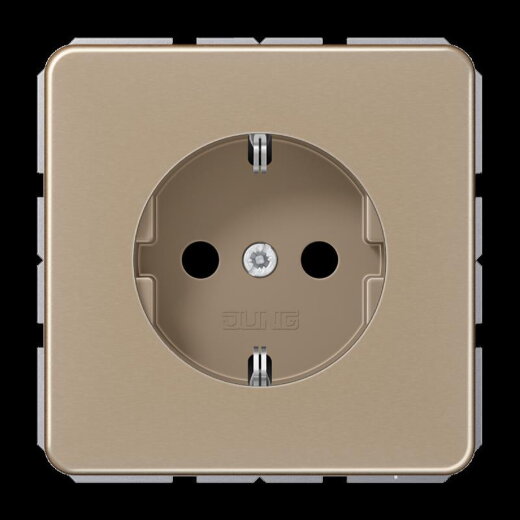Jung SCHUKO Steckdose, 16 A 250 V ~, Aluminium eloxiert, Serie CD, gold-bronze CD1520GB