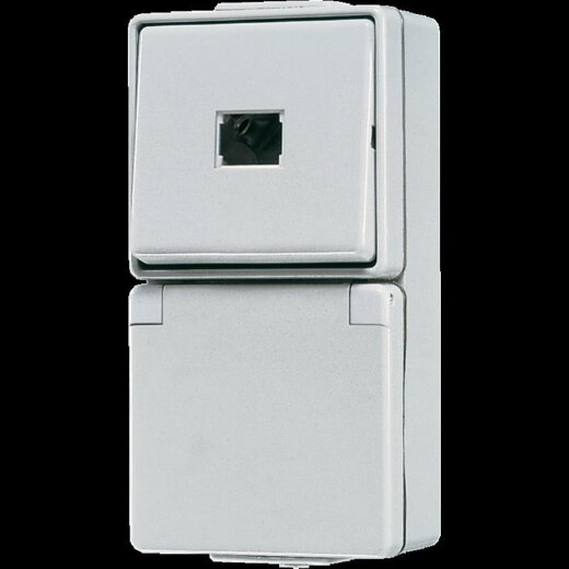 Jung SCHUKO®-Steckdose 16 A 250 V ~ mit Taster 10 A 250 V ~ (ohne Kalotte), WG 600 671W