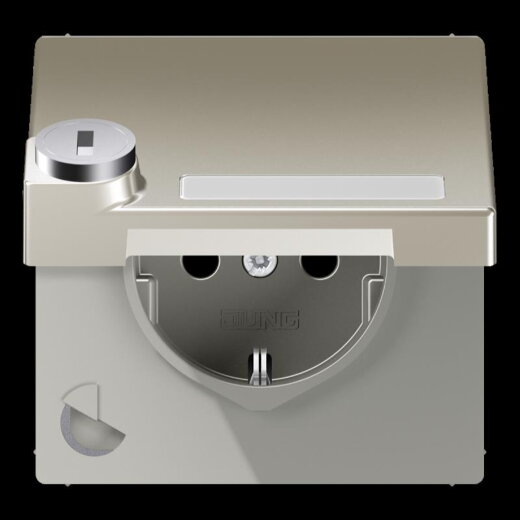 Jung SCHUKO Steckdose, 16 A 250 V ~, mit Schriftfeld, mit Sicherheitsschloss, Thermoplast lac ES1520NAKLSL