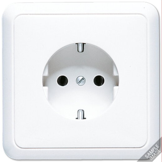 Jung SCHUKO Steckdose, 16 A 250 V ~, mit Rahmen, Duroplast, Serie CD, weiß 5520