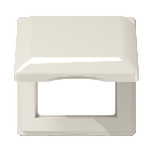 Jung Klappdeckel (mit Rückstellfeder) mit Rahmen, 1-fach, AS 500, weiß AS581BFKL