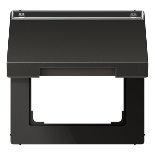 Jung Klappdeckel mit Rückstellfeder, mit Schriftfeld, Aluminium lackiert, Serie LS, anthrazit (lackiertes Aluminium) AL2990NAKLAN