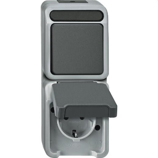 Merten Kombination MEG3495-8029 Steckd/Wechselsch lichtgrau