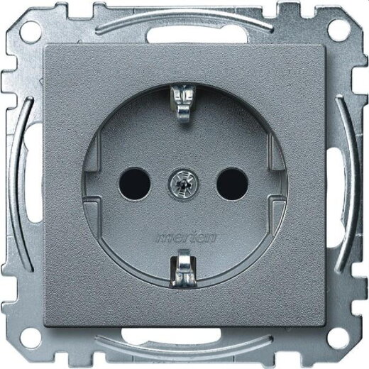 Merten SCHUKO-Steckdose MEG2400-0460 aluminium System M