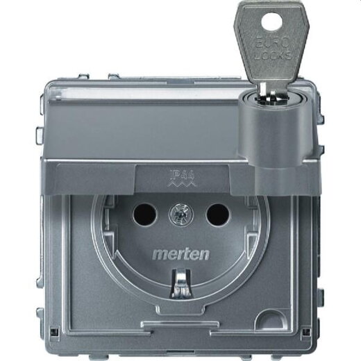 Merten SCHUKO-Steckdose MEG2317-7260 alu AQUADESIGN