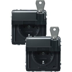 Merten SCHUKO-Steckdose MEG2318-7214 anthrazit AQUADESIGN