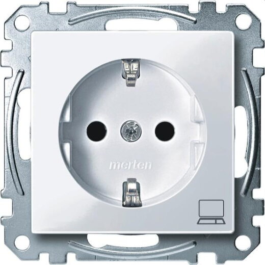 Merten SCHUKO-Steckdose MEG2350-0325 Computer aktivweiss glaenz