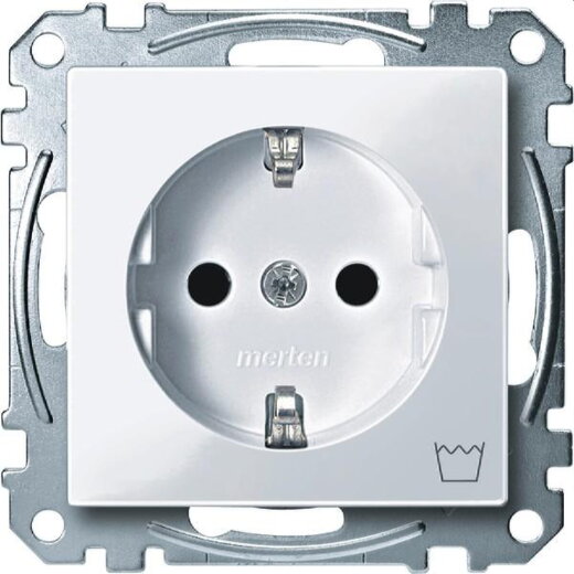 Merten SCHUKO-Steckdose MEG2352-0325 Waschm. aktivweiss glaenz