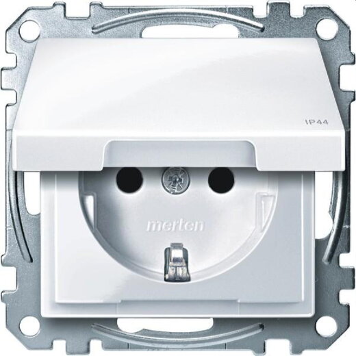 Merten SCHUKO-Steckdose MEG2314-0325 IP44 aktivweiss glaenzend