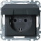 Merten SCHUKO-Steckdose MEG2414-0414 IP44 anthrazit System M
