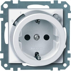 Merten FI-Schutz-Steckdose 233825 aktivweiss glaenzend...