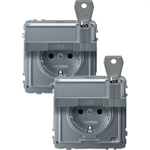 Merten SCHUKO-Steckdose MEG2318-7260 alu AQUADESIGN