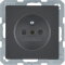 Berker SCHUKO-Steckdose M36765766086 anthrazit samt