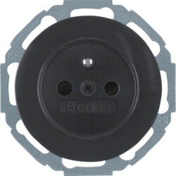 Berker SCHUKO-Steckdose M36768792045 schwarz glaenzend