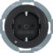 Berker SCHUKO-Steckdose M341092045 schwarz glaenzend