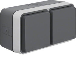 Berker SCHUKO-Doppel-Steckdose M347753525 lichtgrau