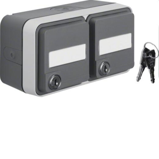 Berker SCHUKO-Doppel-Steckdose M347893525 lichtgrau