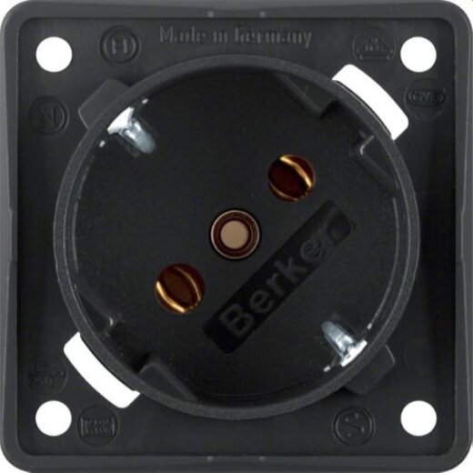 Berker SCHUKO-Steckdose M38418525 45Grad schwarz matt