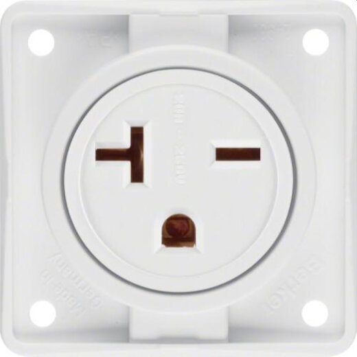 Berker SCHUKO-Steckdose M3862542509 USA/Canada polarweiss glaenz.