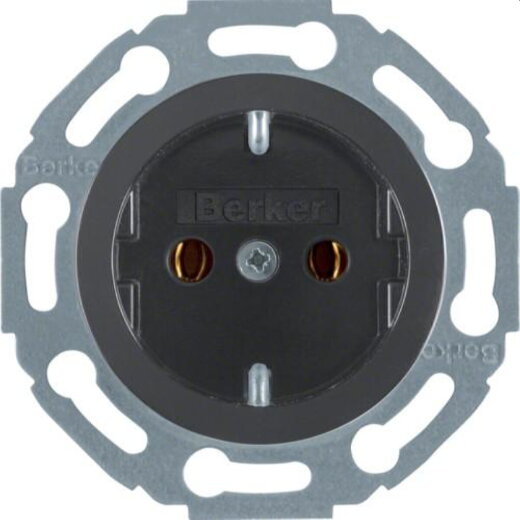 Berker SCHUKO-Steckdose M3414521 schwarz glaenzend