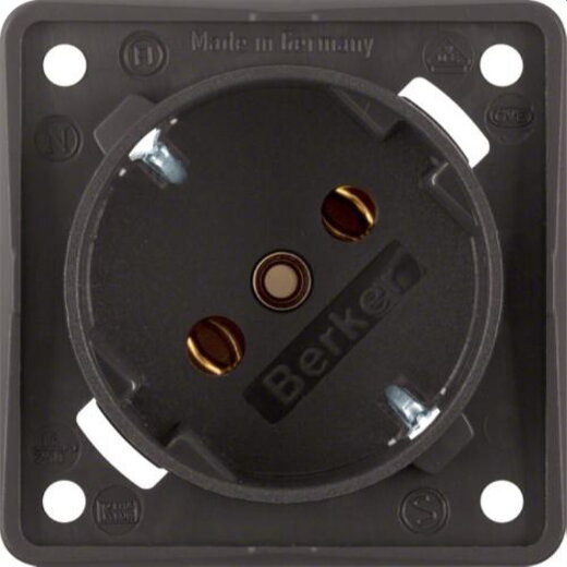 Berker SCHUKO-Steckdose M3841852521 45Grad braun matt