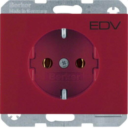 Berker SCHUKO-Steckdose M347157115 EDV rot glaenzend