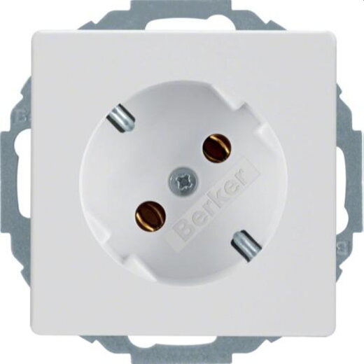 Berker SCHUKO-Steckdose M347276089 45Grad polarweiss samt