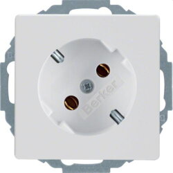 Berker SCHUKO-Steckdose M347276089 45Grad polarweiss samt