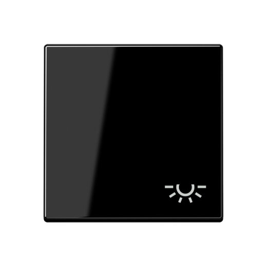 Jung Wippe 1fach, Symbol Licht, Thermoplast, Serie A, schwarz A590BFLSW