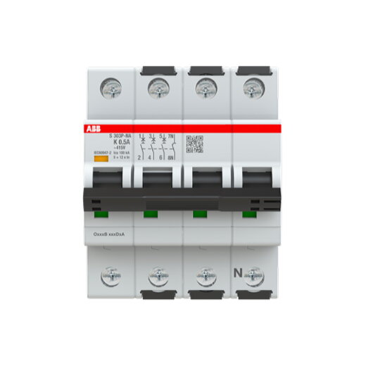 ABB Stotz-Kontakt Sicherungsautomat S303P-K0,5NA K25kA 0,5A 3+NA