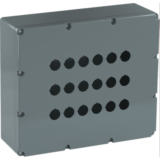 ABB Stotz-Kontakt Metallgehäuse 080SP18 18 Befehlsstellen grau Alu IP66