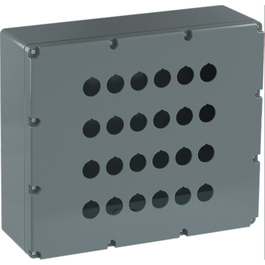 ABB Stotz-Kontakt Metallgehäuse 080SP24 24 Befehlsstellen grau Alu IP66