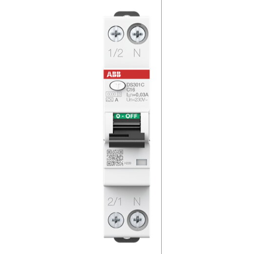 ABB Stotz-Kontakt FI/LS-Schalter DS301CA-C16/0,03 6kA 1P+N C16A 30mA