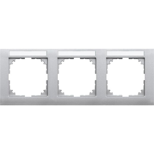 Merten M-Pure-Rahmen 3fach Beschriftungst waagerechte alumini