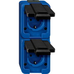 Merten Doppelsteckdose SCHUKO 229286 blau senkrecht...